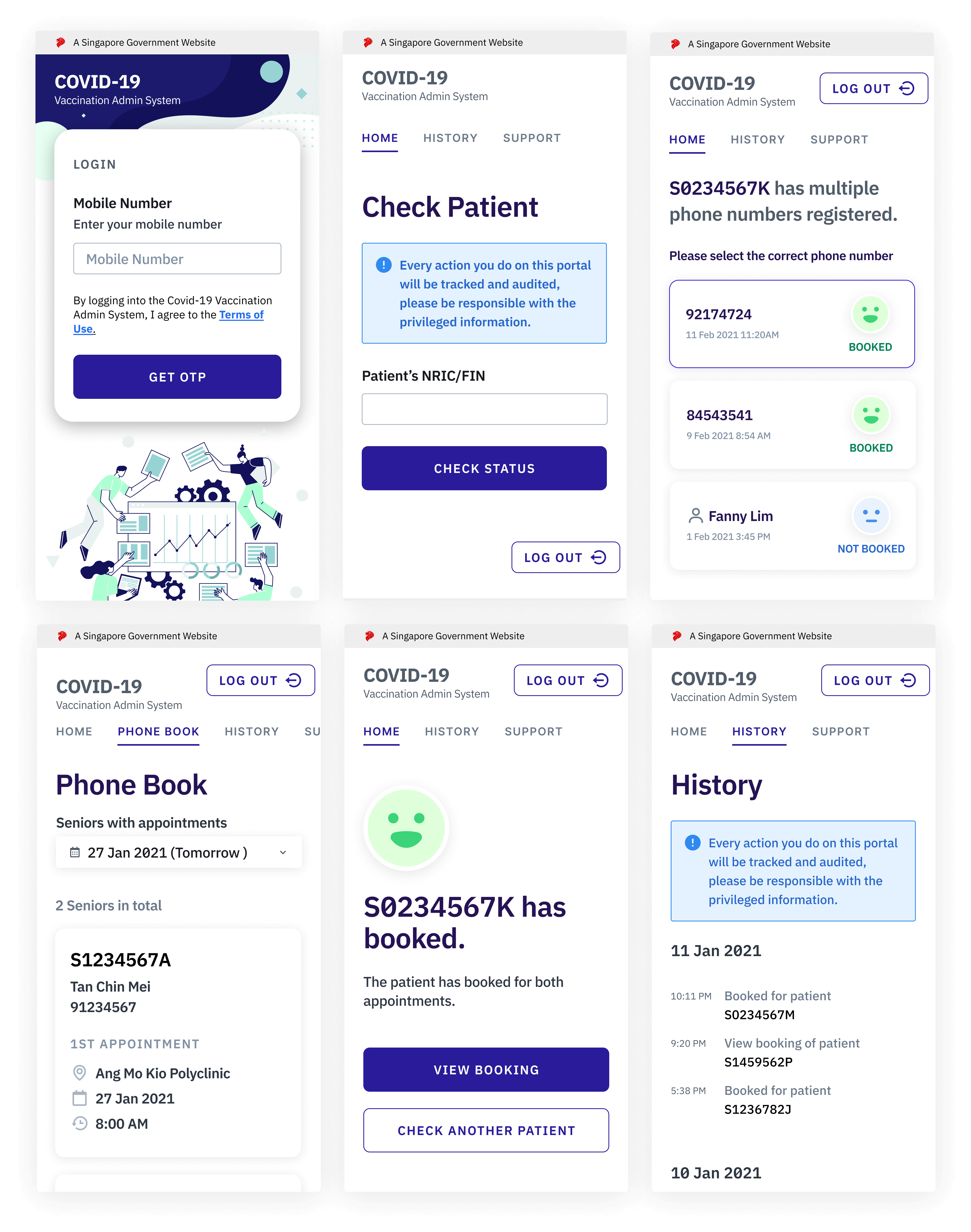 Appointment booking screens
